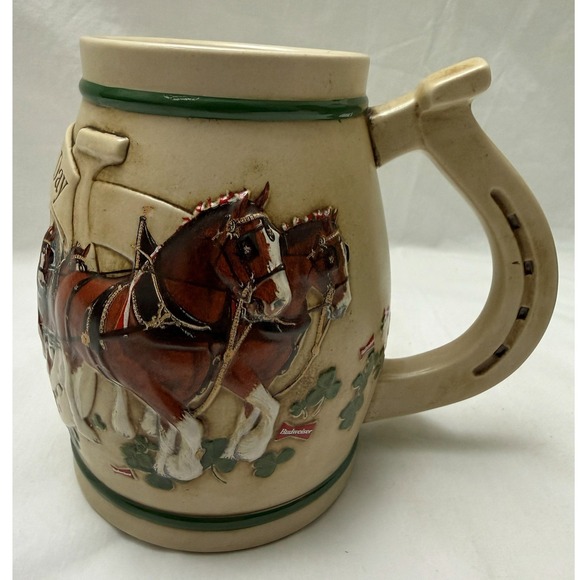 Vintage 1996 Budweiser St Patricks Day Ceramarte Beer Stein With Box & COA - Picture 8 of 12